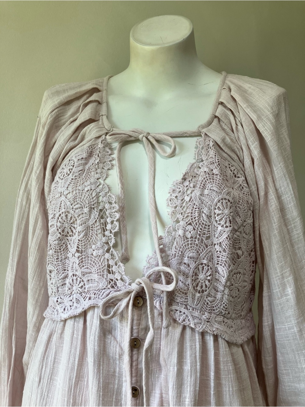Free People | Summer Struttin' Cotton Lace Bohemian Mini Sun Dress - Picture 3 of 10